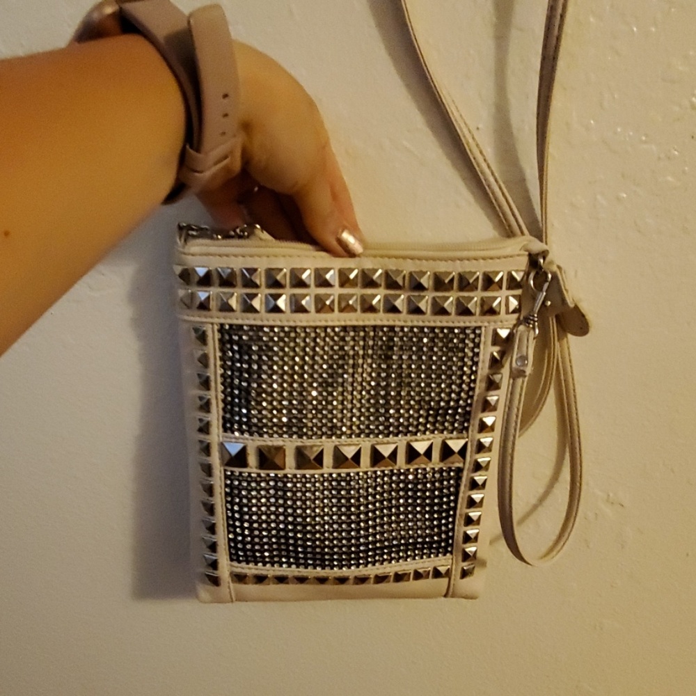 Bling White Cross the Body Purse